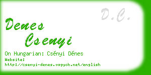 denes csenyi business card